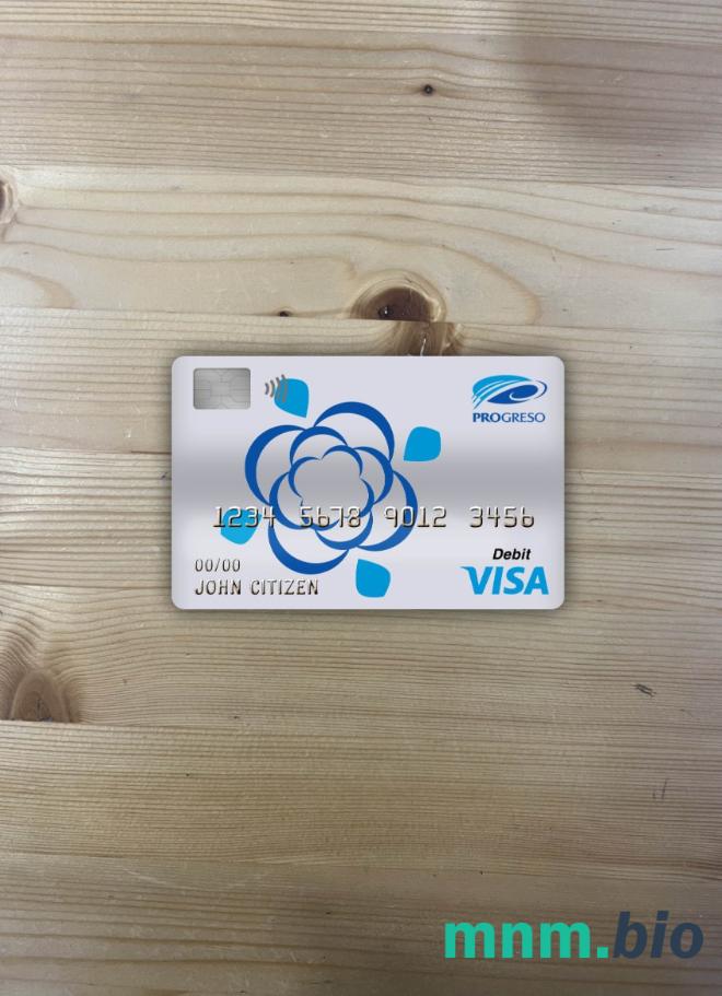 Dominican Republic Progreso bank visa obciążyć card wygląd fotograficzny skan PSD + zdjęcie